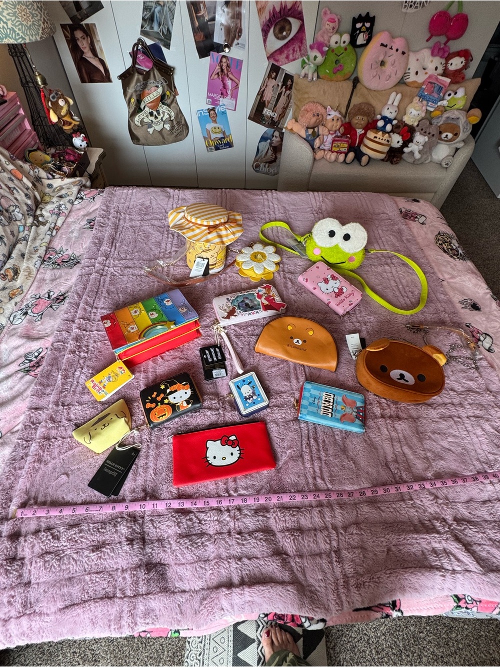 Hello Kitty and Character Coin Purse Lot - Assorted Cute Wallets